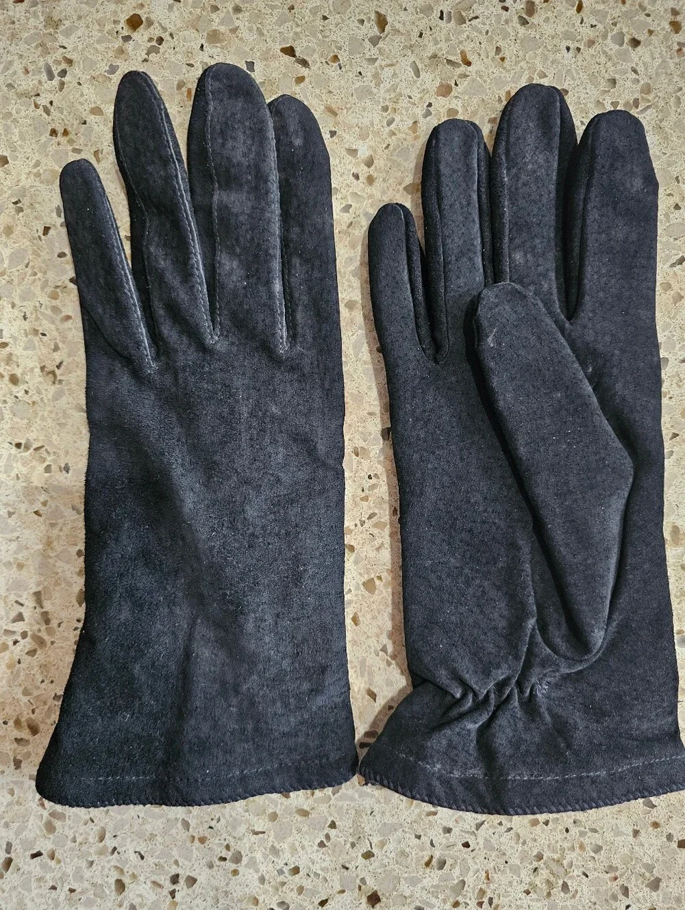 Black Suede Leather Women's Lined Dress Gloves